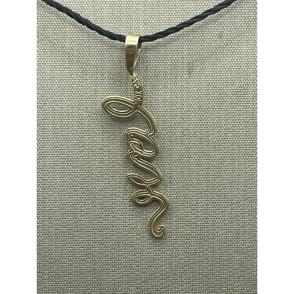 10K Yellow Gold Cursive Love Pendant (26759)